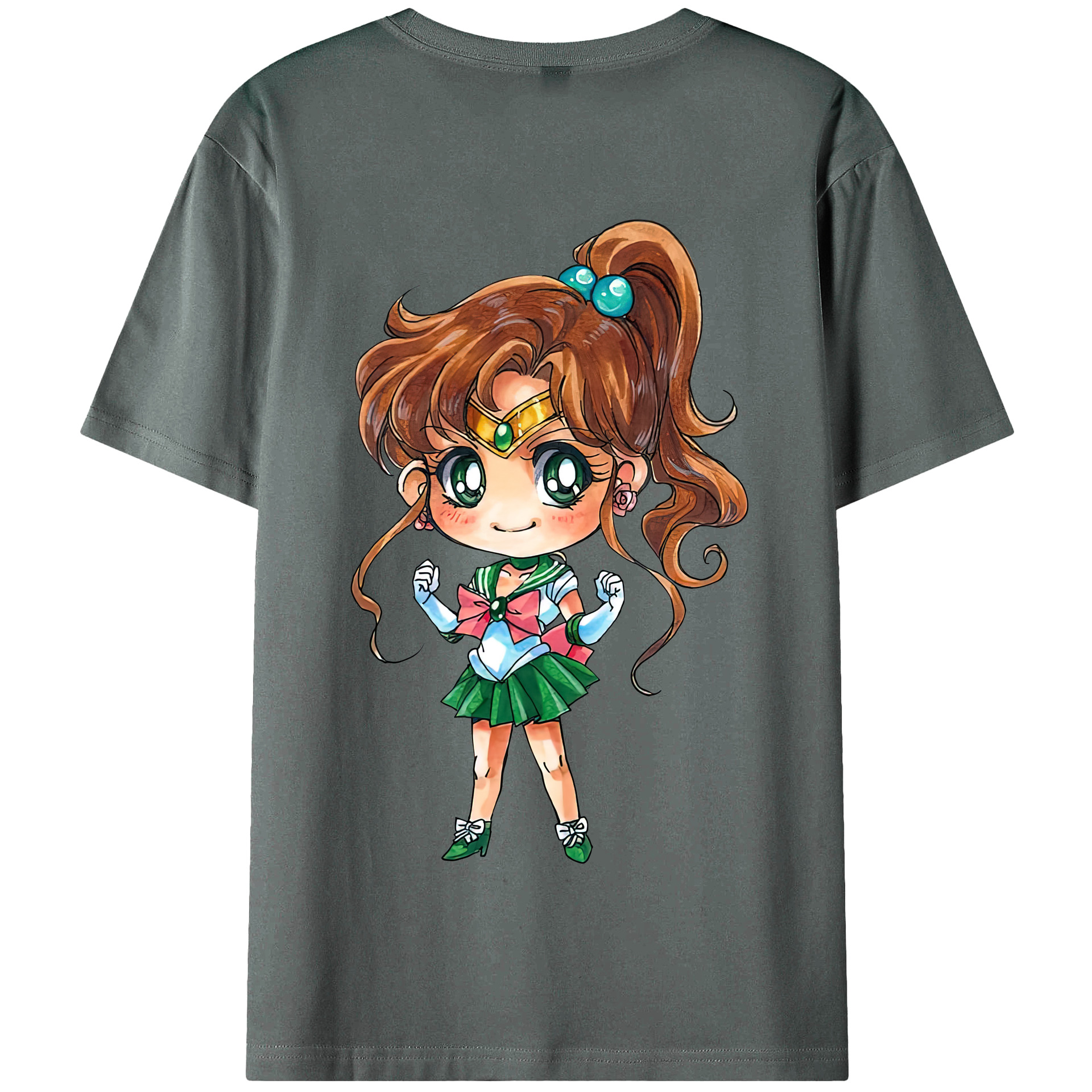（画像用） 美少女戦士セーラームーン 木野 まこと きの まこと Sailor Moon Kino Makoto （セーラージュピター；Sailor Jupiter） 綿100％半袖Tシャツ（背面プリント）